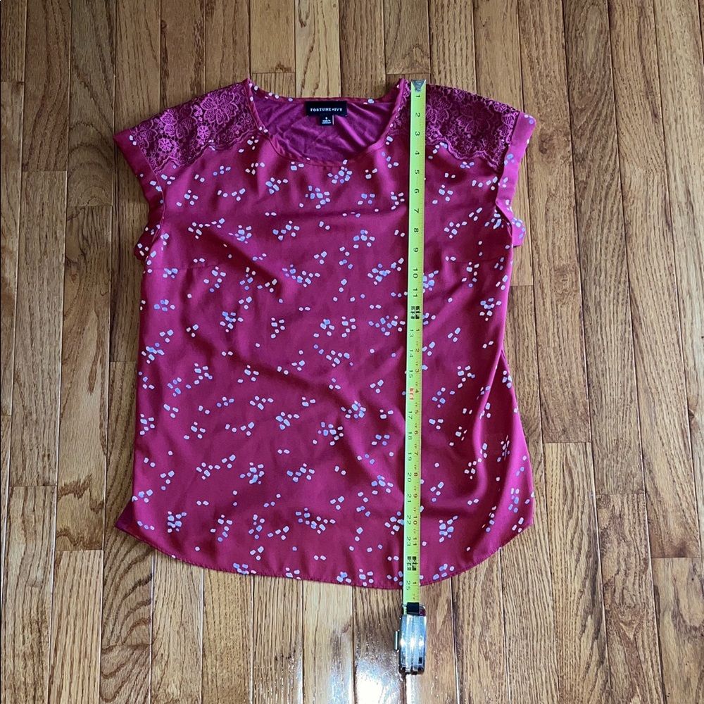 Apt. 9 Magenta Floral Blouse
